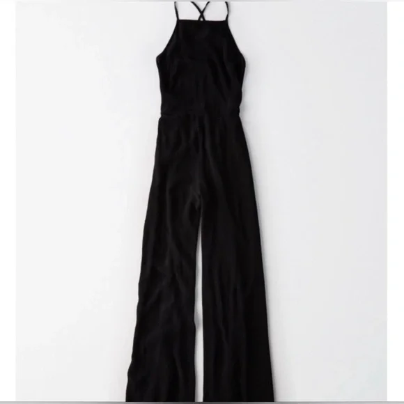 NWT American Eagle Don’t Ask Why High Neck Open Back Jumpsuit - Picture 3 of 10